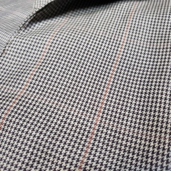 M&S Sartorial 44R Gray Windowpane Houndstooth Wool Mens Blazer Sport Coat Jacket - Picture 4 of 14